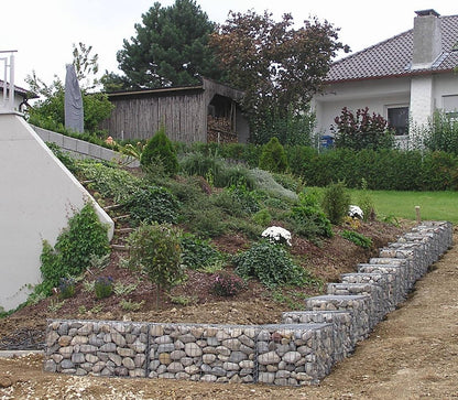 Set of 2 gabions 100 cm x 50 cm x 50 cm (L x H x D), mesh size 5 x 10 cm, spiral