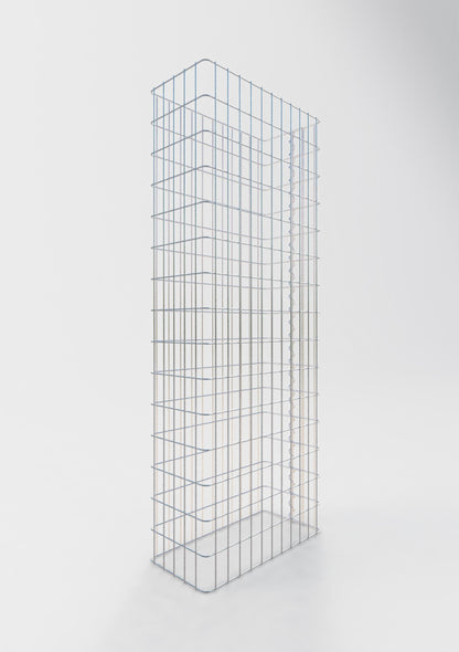 Gabionenzaun Länge 57 cm, Höhe 200 cm, Tiefe 27 cm, Maschenweite 5 x 10 cm