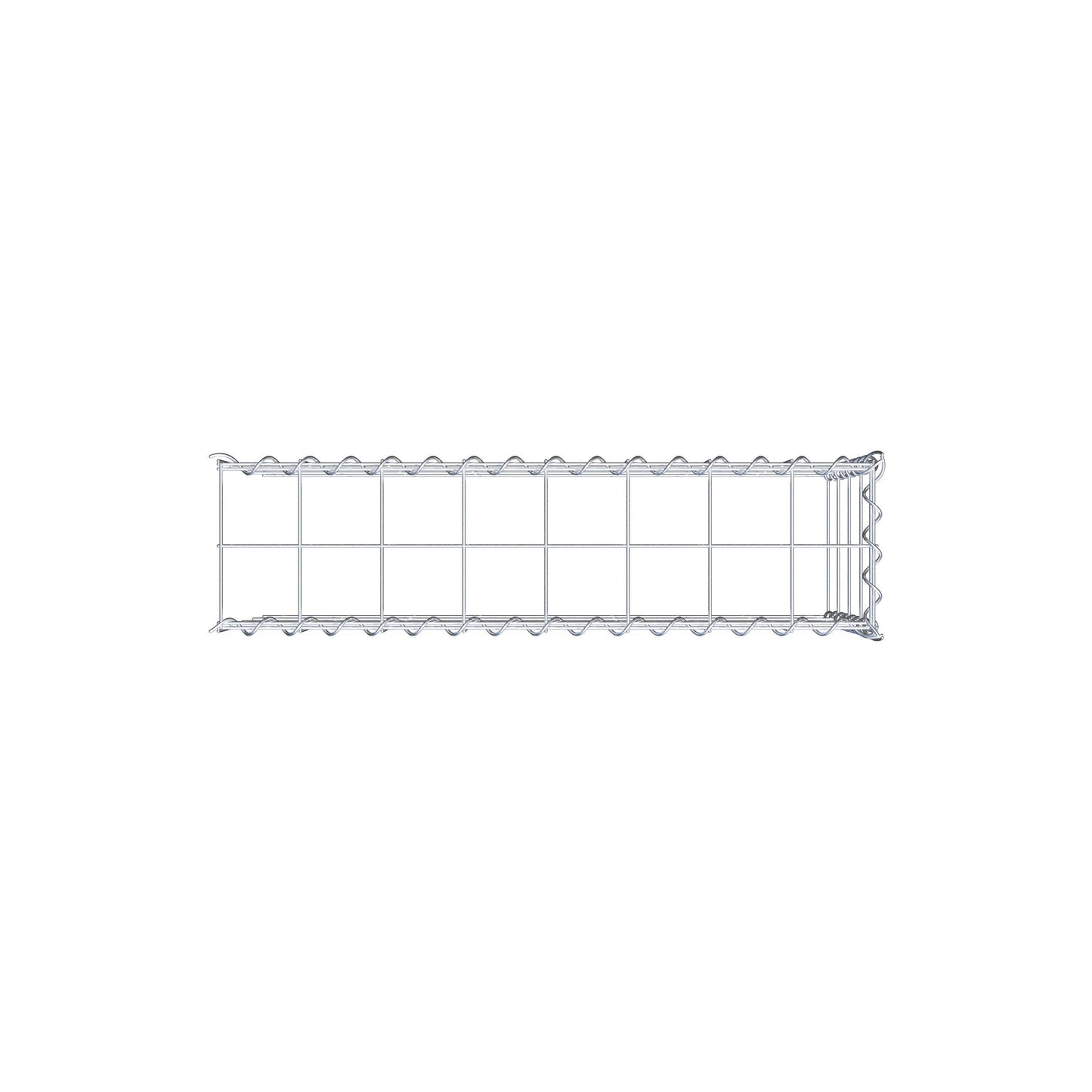Monteret gabion type 4 80 cm x 40 cm x 20 cm (L x H x D), maskestørrelse 10 cm x 10 cm, spiral