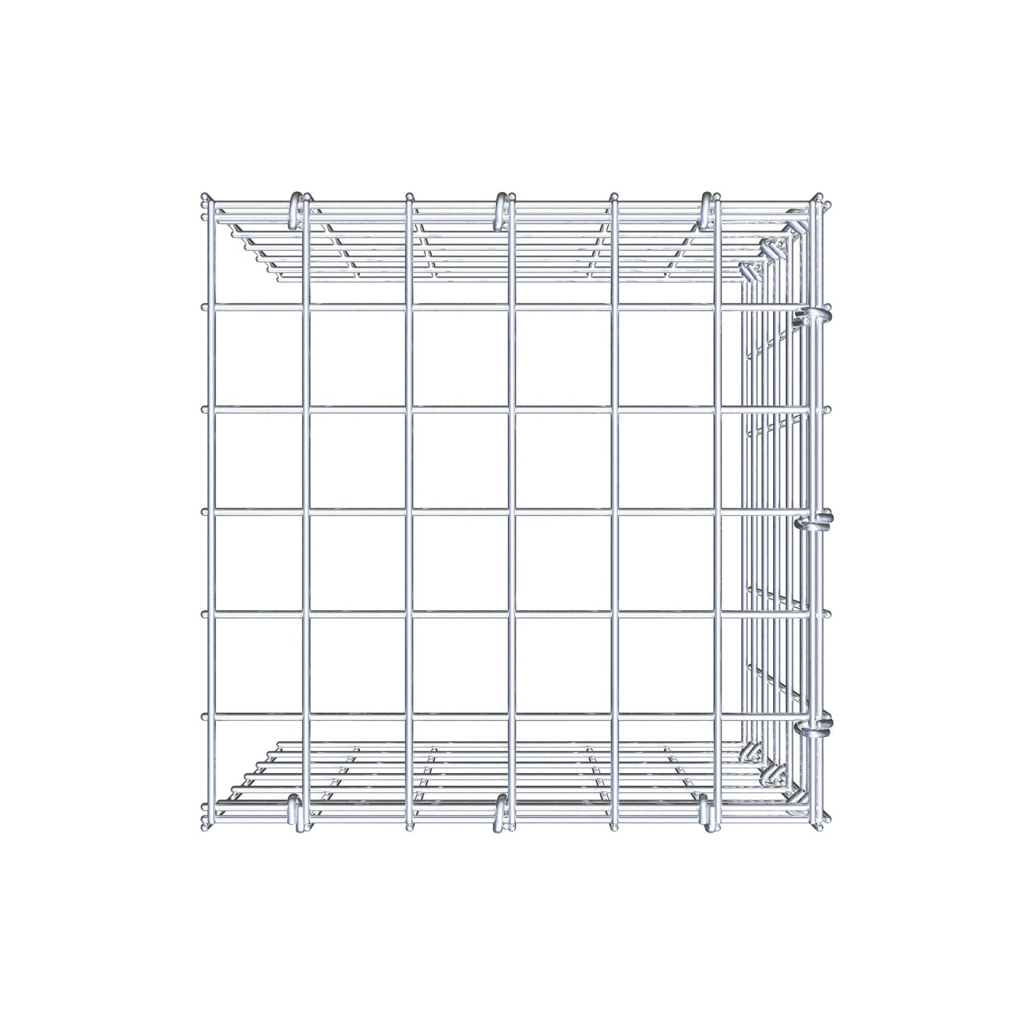 Anbaugabione Typ 4 30 cm x 30 cm x 30 cm (L x H x T), Maschenweite 5 cm x 5 cm, C-Ring