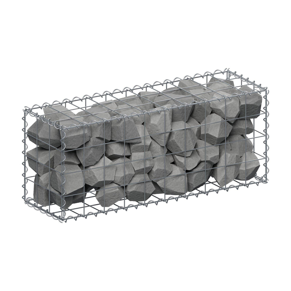 Gabbione 100 cm x 40 cm x 30 cm (L x H x P), maglia 10 cm x 10 cm, spirale
