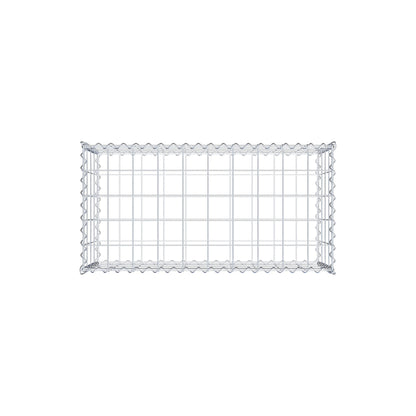 Schanskorf 100 cm x 40 cm x 50 cm (L x H x D), maaswijdte 10 cm x 10 cm, spiraalvormig