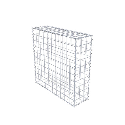 Schanskorf 100 cm x 100 cm x 30 cm (L x H x D), maaswijdte 10 cm x 10 cm, spiraalvormig