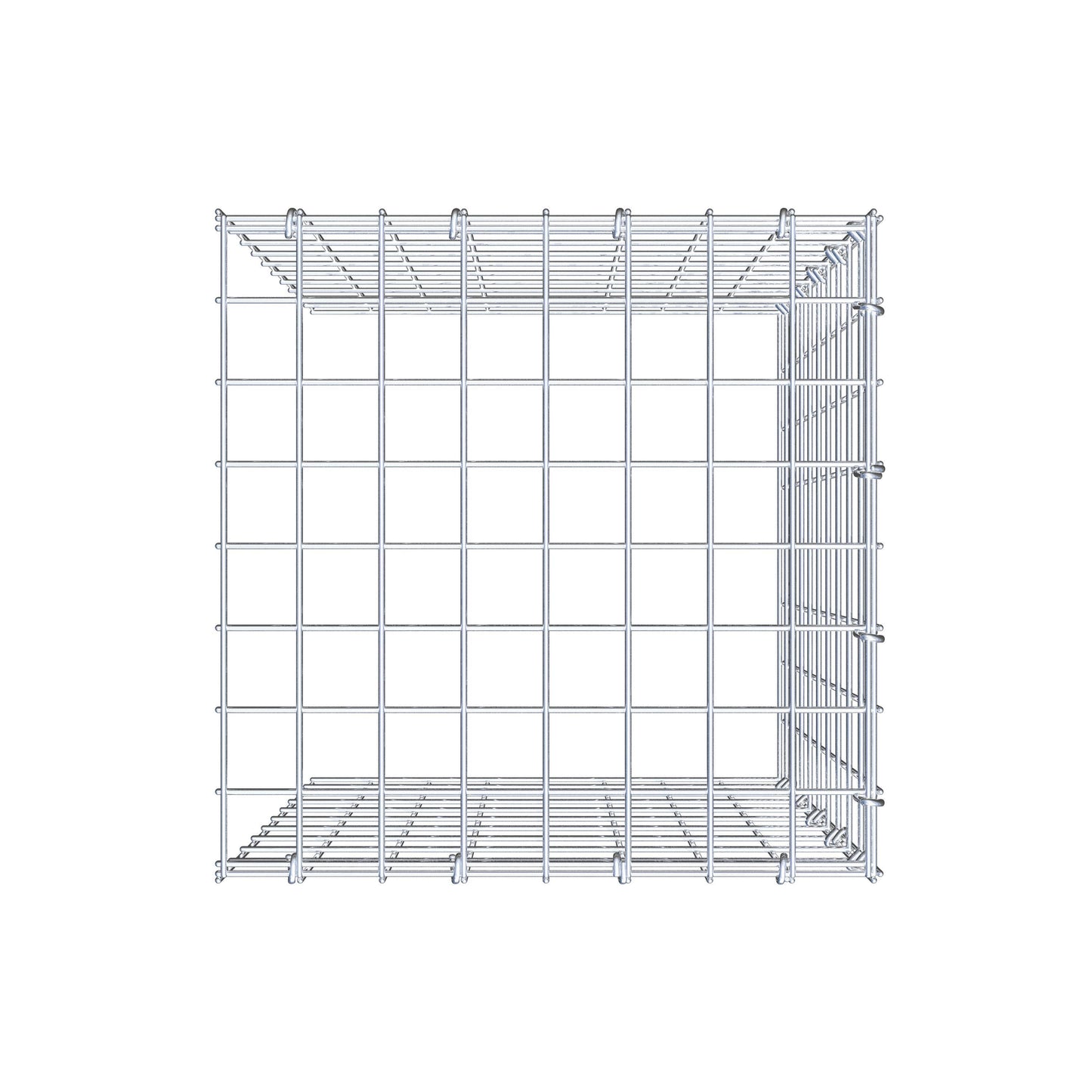 Monteret gabion type 4 50 cm x 40 cm x 40 cm (L x H x D), maskestørrelse 5 cm x 5 cm, C-ring