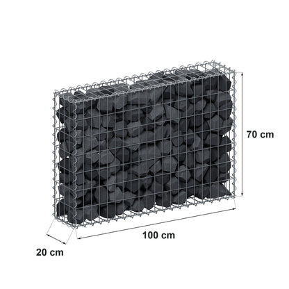 Schanskorf 100 cm x 70 cm x 20 cm (L x H x D), maaswijdte 5 cm x 10 cm, spiraalvormig