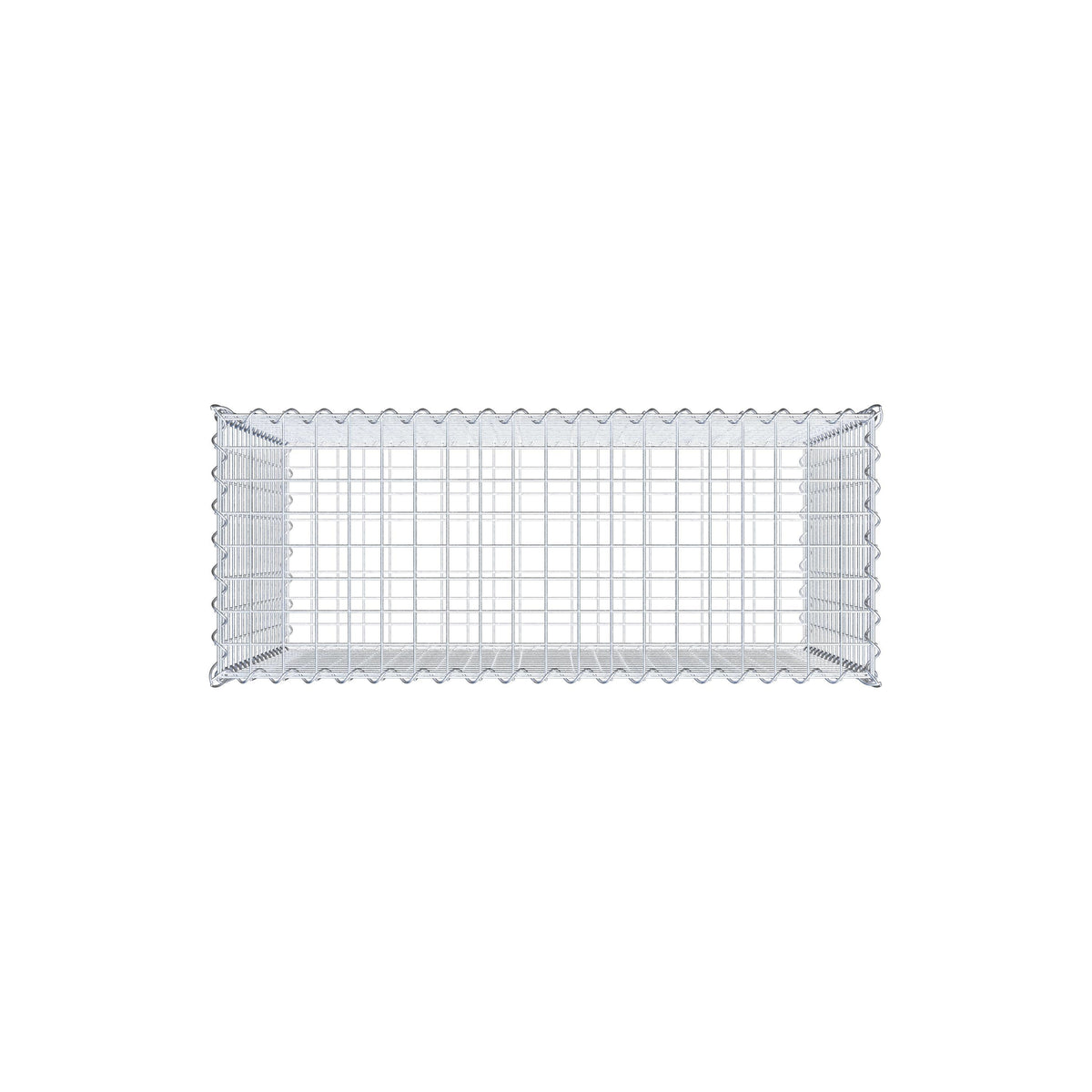 Schanskorf 100 cm x 80 cm x 40 cm (L x H x D), maaswijdte 5 cm x 5 cm, spiraalvormig