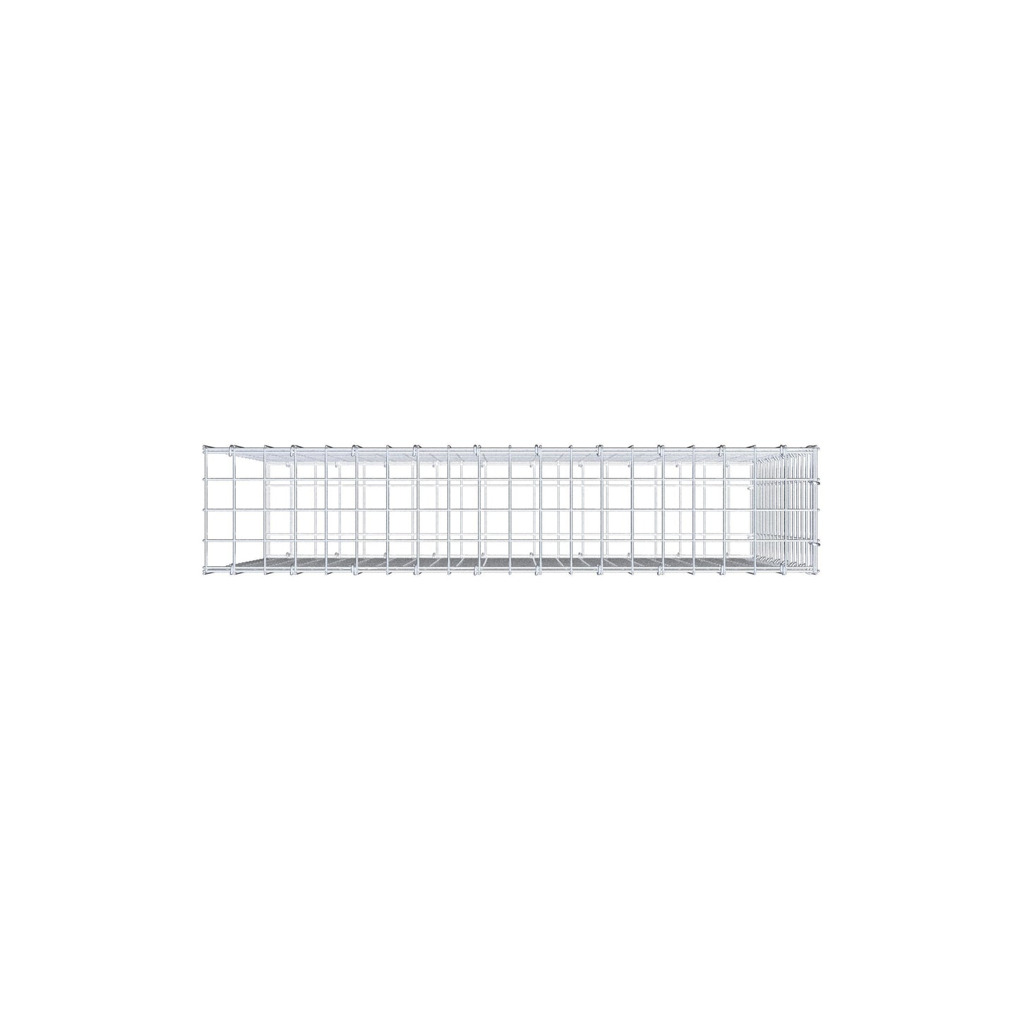 Type 2 oplegkorf 100 cm x 80 cm x 20 cm (L x H x D), maaswijdte 5 cm x 5 cm, C-ring