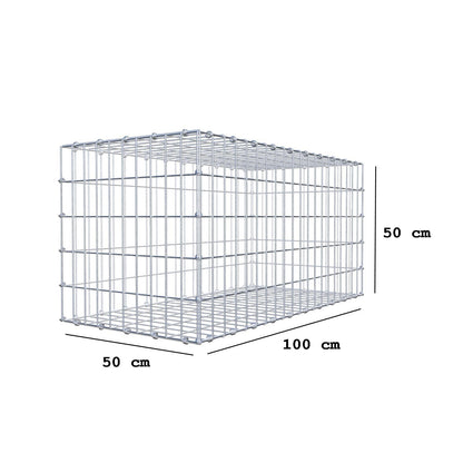 Gabbione 100 cm x 50 cm x 50 cm (L x H x P), maglia 5 x 10 cm, anello a spirale