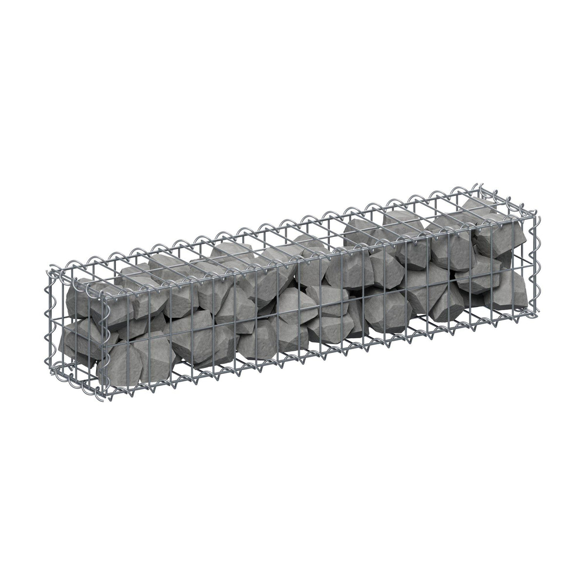Gabion 100 cm x 20 cm x 20 cm (L x H x D), maskestørrelse 5 cm x 10 cm, spiral
