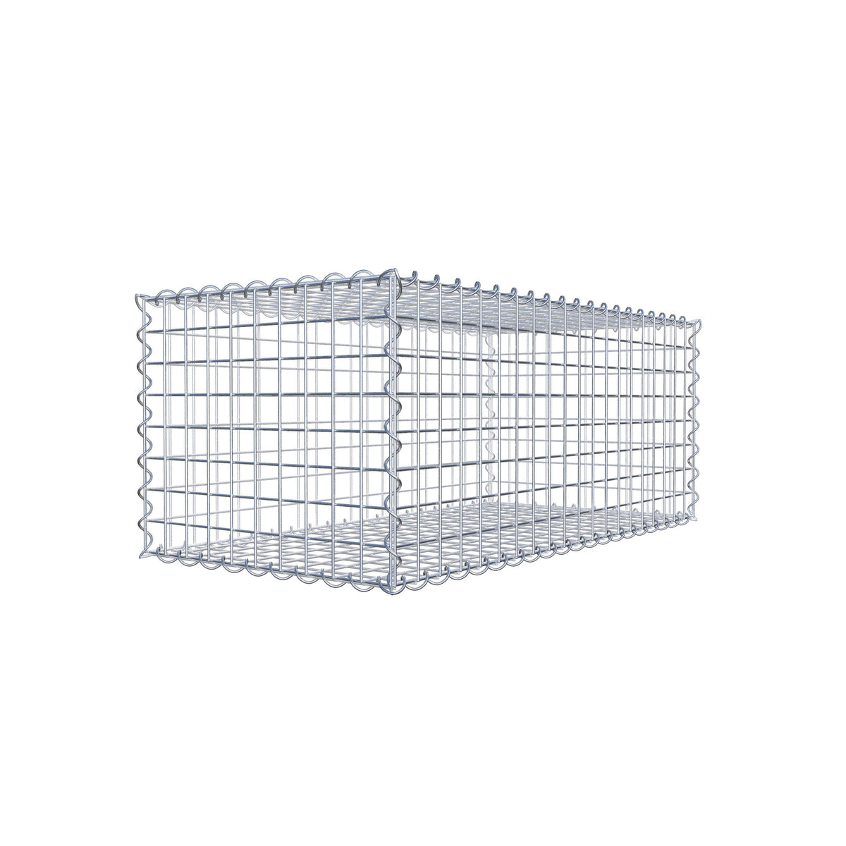 Gabbione 100 cm x 40 cm x 50 cm (L x H x P), maglia 5 cm x 5 cm, spirale