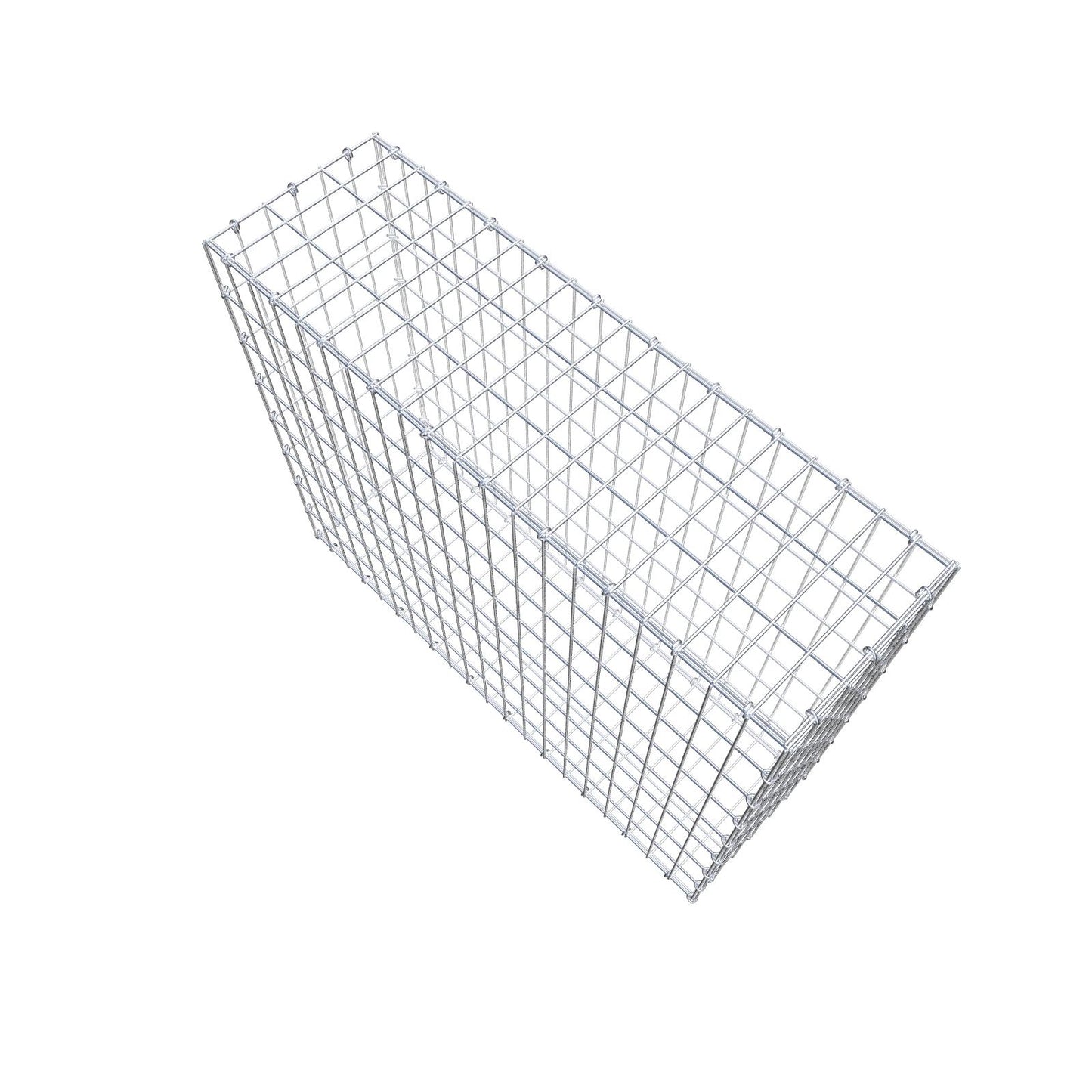 Gavión 100 cm x 80 cm x 30 cm (L x A x P), luz de malla 5 cm x 10 cm, anillo en C