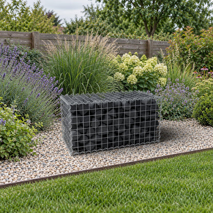 Gabion 80 cm x 40 cm x 40 cm (L x H x D), maskstorlek 5 cm x 5 cm, spiral