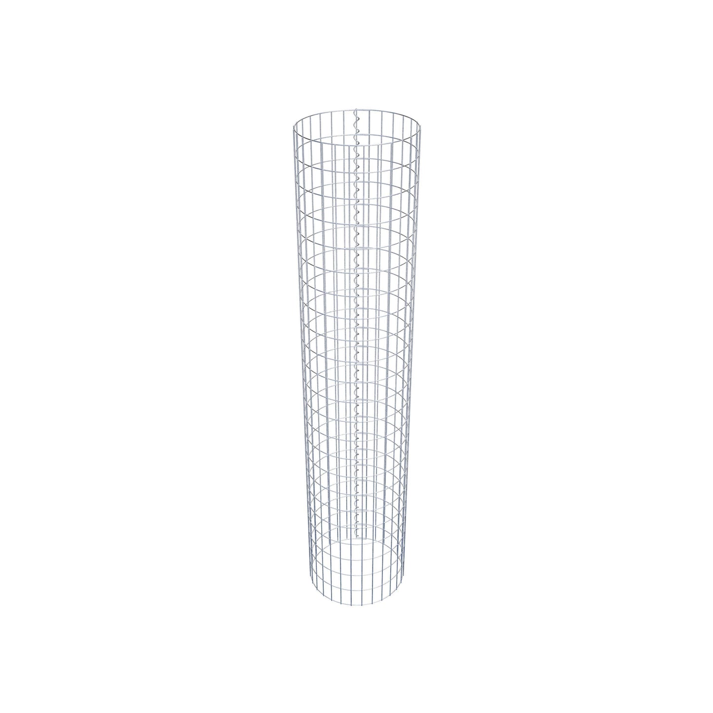 Schanskorfzuil rond 47 cm diameter, 230 cm hoogte, maaswijdte 5 cm x 10 cm