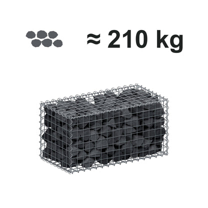 Gabion 80 cm x 40 cm x 40 cm (L x H x D), maskstorlek 5 cm x 5 cm, spiral