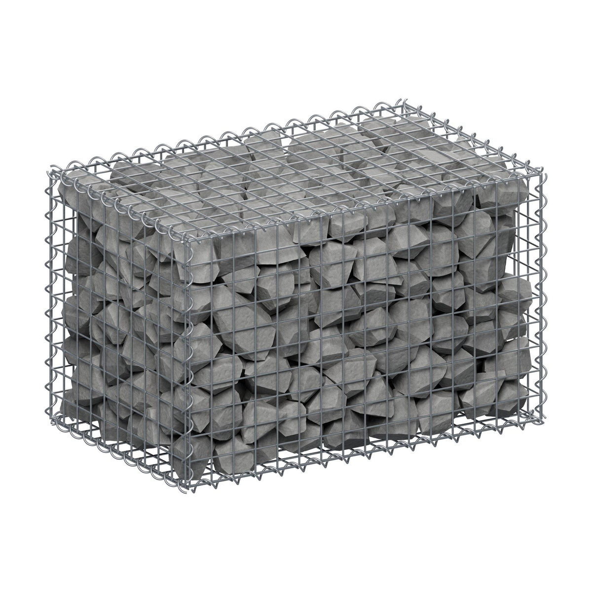 Gabion 80 cm x 50 cm x 50 cm (L x H x P), mailles 5 cm x 5 cm, spirale