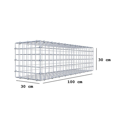 Schanskorf 100 cm x 30 cm x 30 cm (L x H x D), maaswijdte 5 x 5 cm, spiraalring