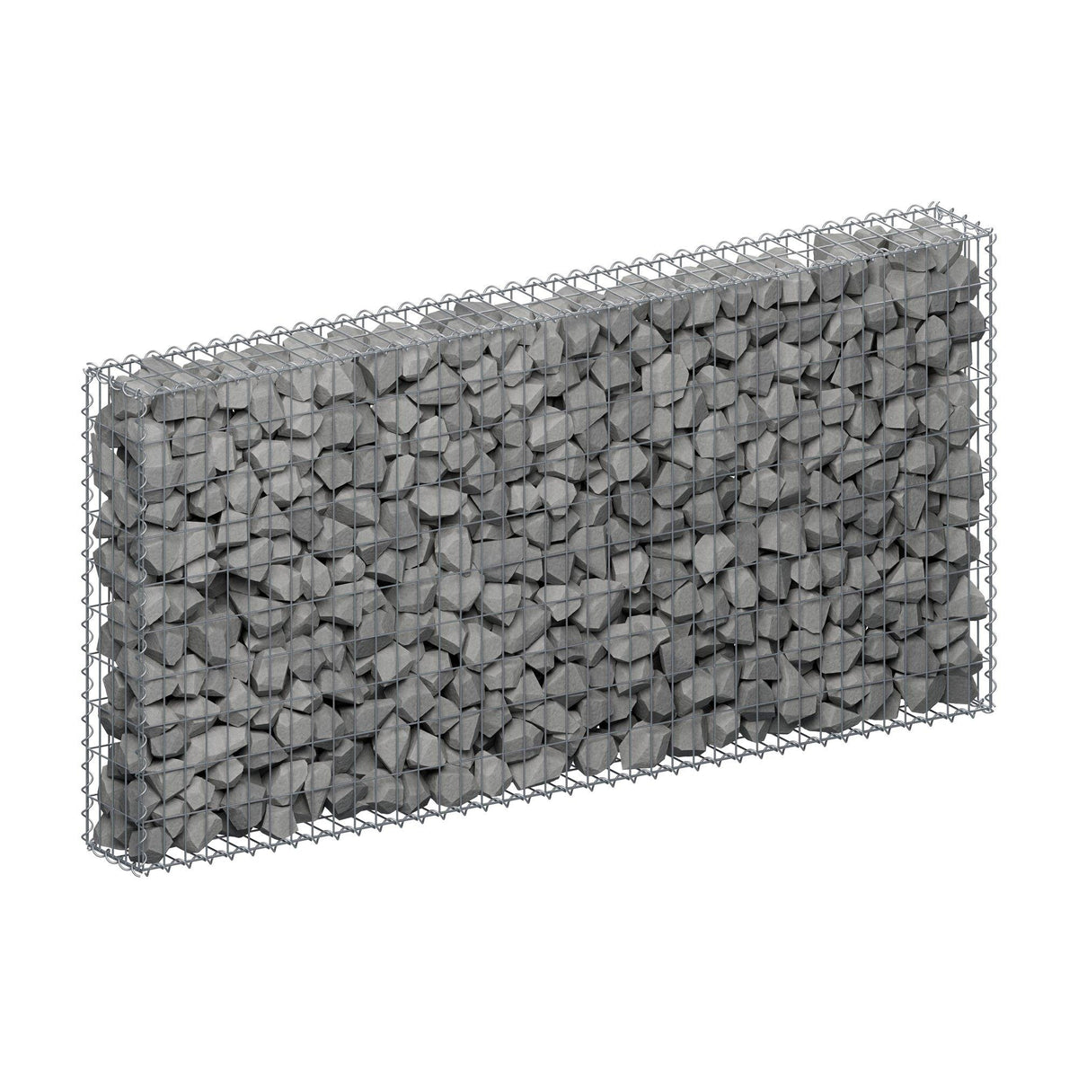 Gabion 200 cm x 100 cm x 20 cm (L x H x D), maskestørrelse 5 cm x 10 cm, spiral