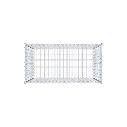 Gabion 100 cm x 90 cm x 50 cm (L x H x D), maskestørrelse 5 cm x 10 cm, spiral