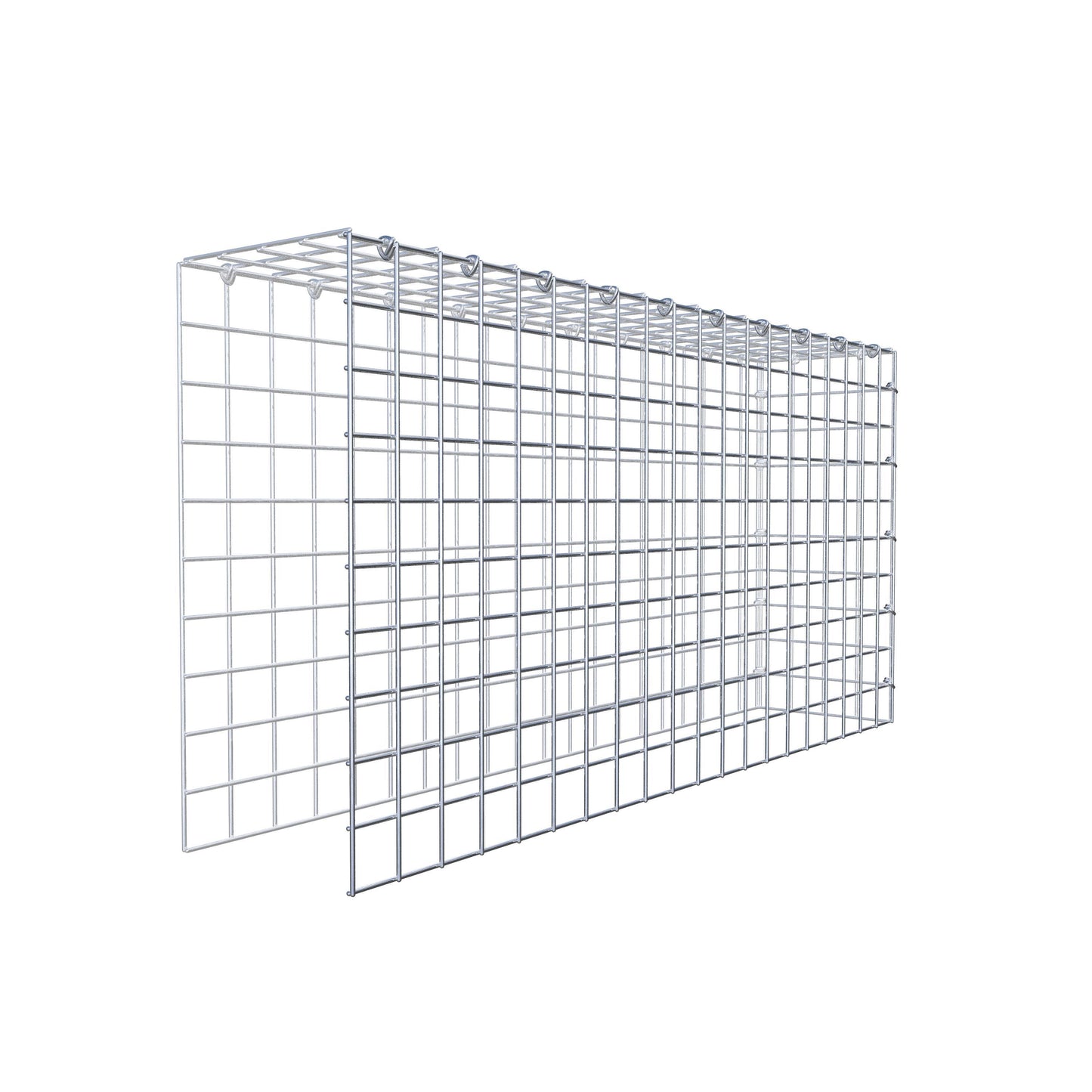 Gavión acoplable tipo 4 100 cm x 50 cm x 20 cm (L x A x P), malla 5 cm x 5 cm, anillo en C