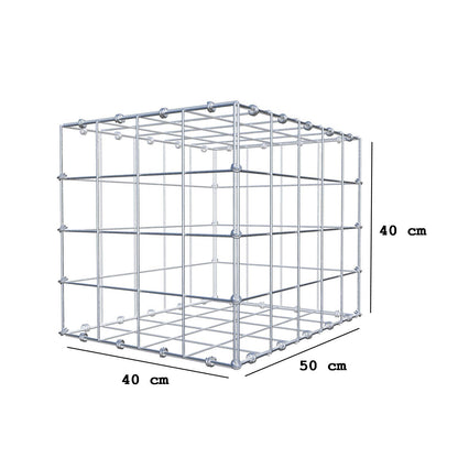 Gabion 50 cm x 40 cm x 40 cm (L x H x D), mesh size 10 x 10 cm, spiral ring