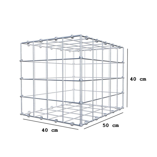 Gabion 50 cm x 40 cm x 40 cm (L x H x D), mesh size 10 x 10 cm, spiral ring