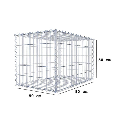 Gabione 80 cm x 50 cm x 50 cm (L x H x T), Maschenweite 5 cm x 10 cm, Spirale