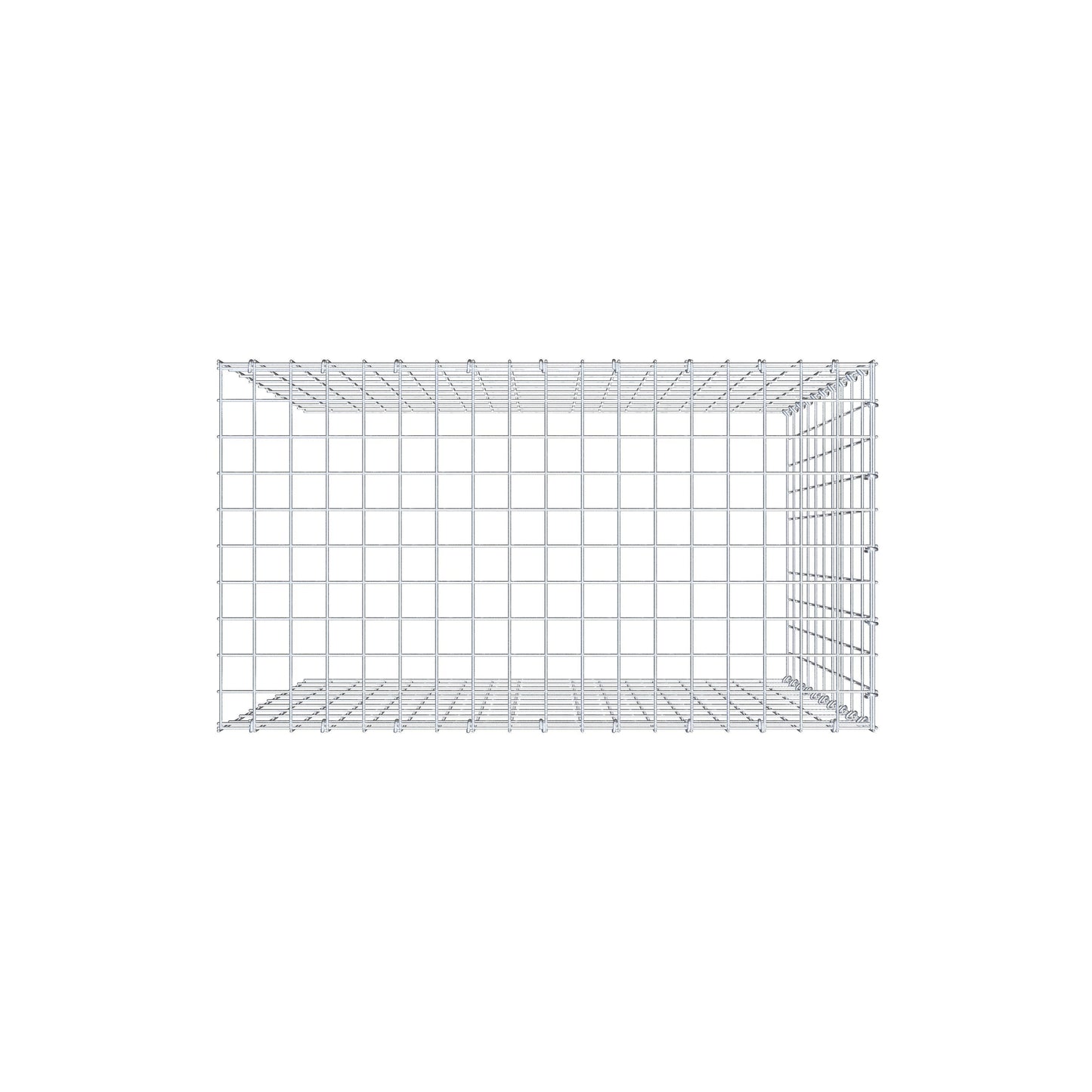 Opbouw schanskorf type 4 100 cm x 90 cm x 50 cm (L x H x D), maaswijdte 5 cm x 10 cm, C-ring