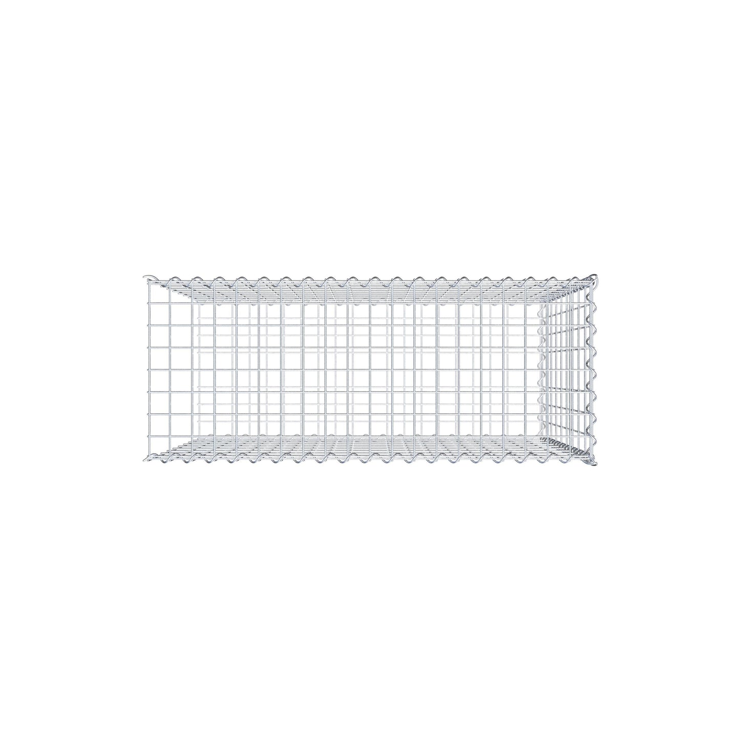Gabion rapporté type 2 100 cm x 90 cm x 40 cm (L x H x P), mailles 5 cm x 10 cm, spirale
