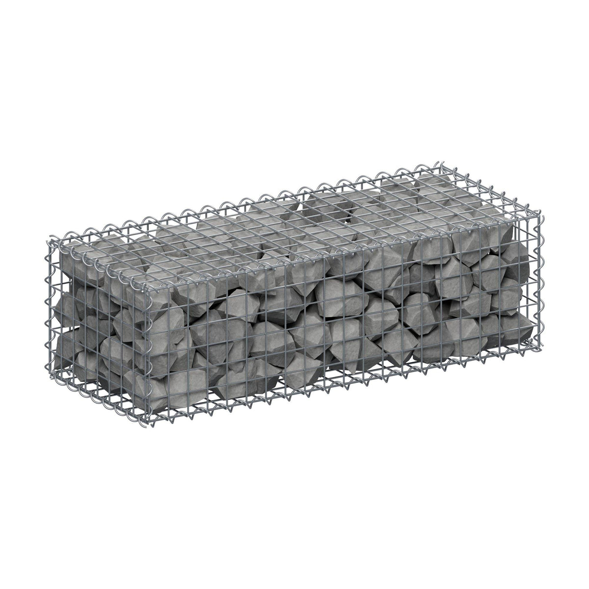 Schanskorf 100 cm x 30 cm x 40 cm (L x H x D), maaswijdte 5 cm x 5 cm, spiraalvormig