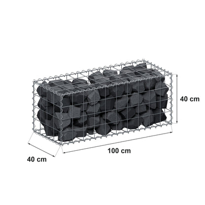 Gabione 100 cm x 40 cm x 40 cm (L x H x T), Maschenweite 10 cm x 10 cm, Spirale