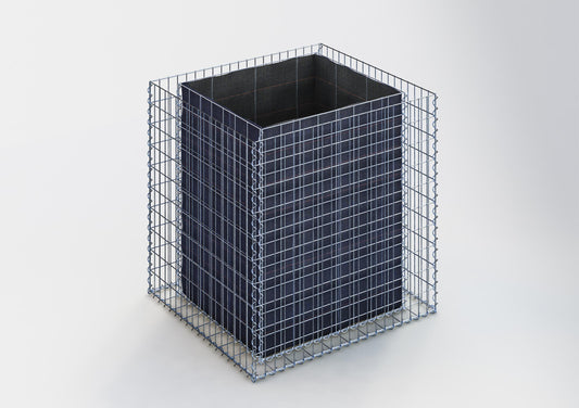 Rechthoekig verhoogd bed 100 cm x 100 cm x 90 cm (L x H x D), maaswijdte 5 x 10 cm, wanddikte 10 cm