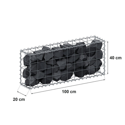 Gabion 100 cm x 40 cm x 20 cm (L x H x P), mailles 10 cm x 10 cm, spirale