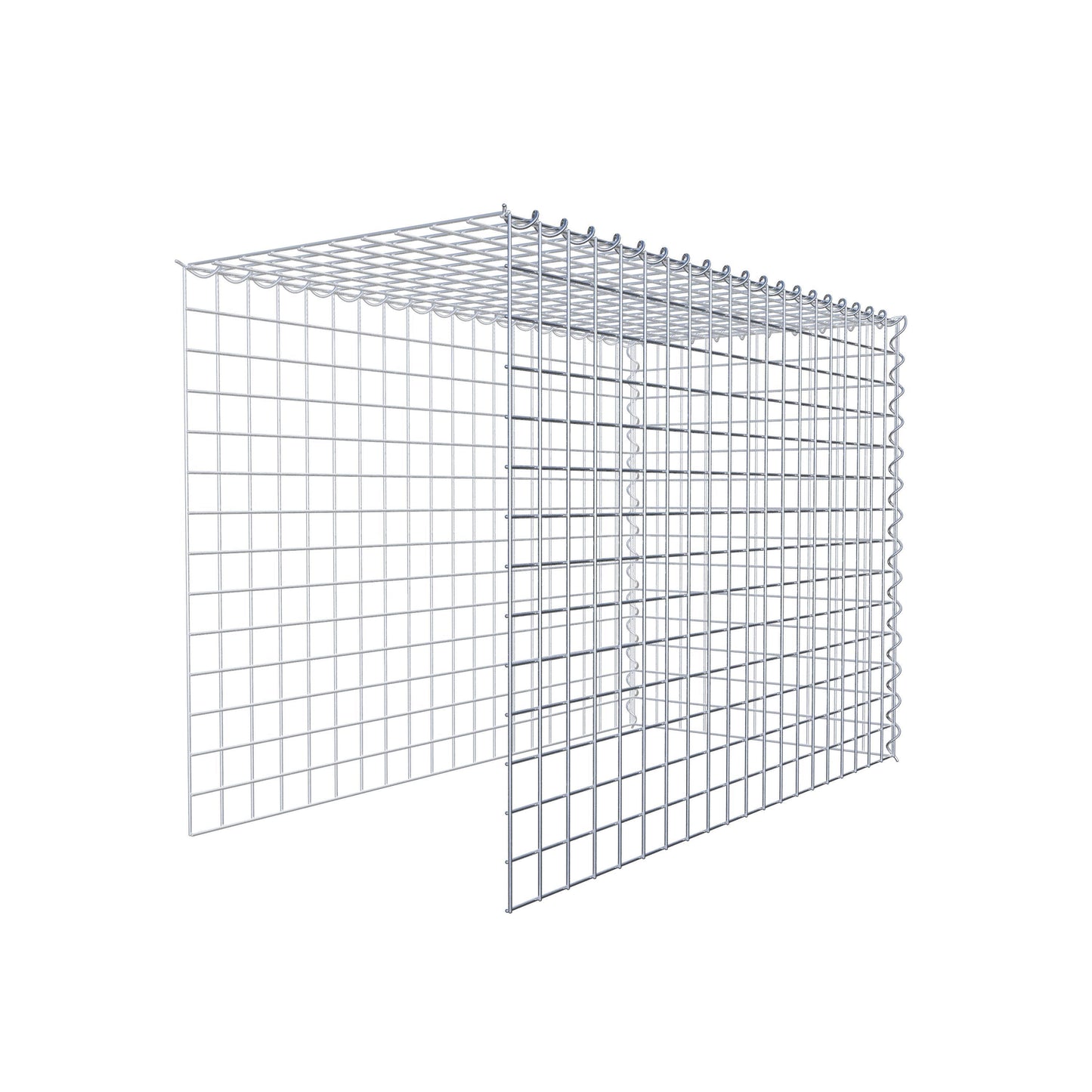 Opvokset gabion type 4 100 cm x 70 cm x 50 cm (L x H x D), maskestørrelse 5 cm x 5 cm, spiral