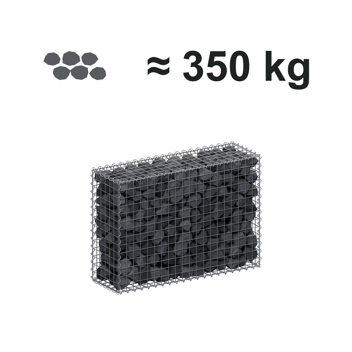Gabion 100 cm x 70 cm x 30 cm (L x H x P), mailles 5 cm x 5 cm, spirale