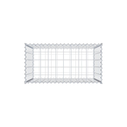 Schanskorf 100 cm x 80 cm x 50 cm (L x H x D), maaswijdte 10 cm x 10 cm, spiraalvormig