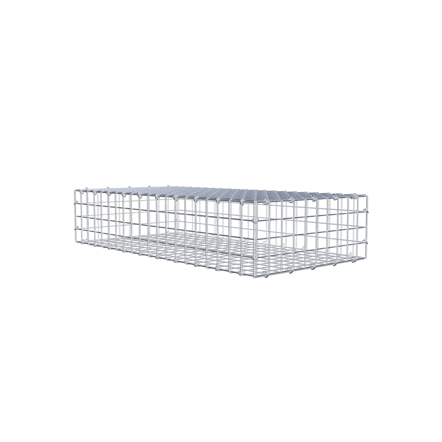 Gavión 100 cm x 20 cm x 50 cm (L x A x P), luz de malla 5 cm x 5 cm, anillo en C