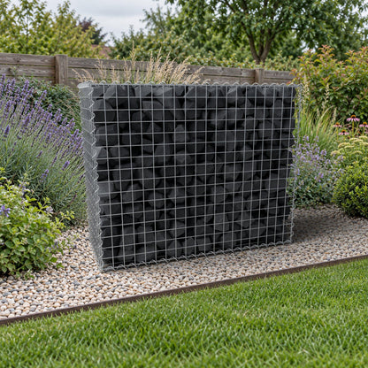 Schanskorf 100 cm x 80 cm x 40 cm (L x H x D), maaswijdte 5 cm x 5 cm, spiraalvormig