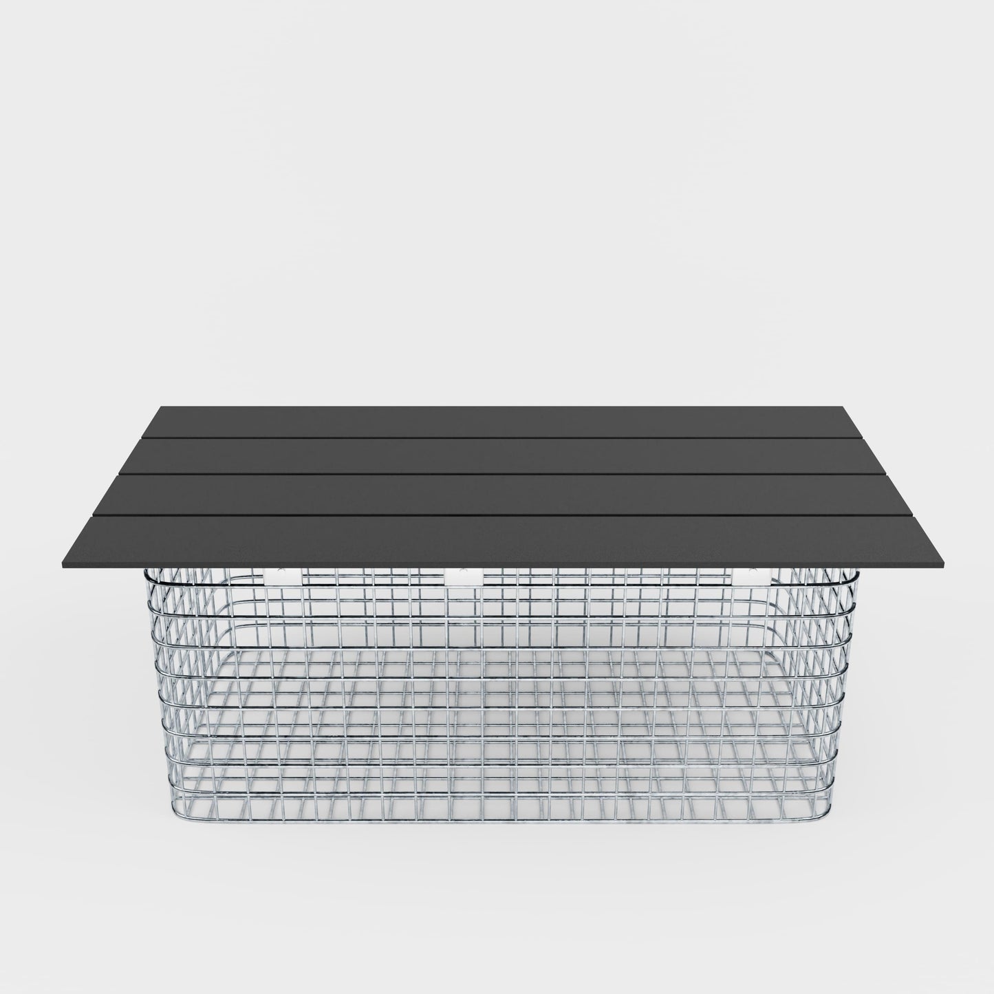 Banco de jardín 102 x 45 x 52 cm MW 5 x 5 cm galvanizado en caliente, con tablero reciclado en antracita