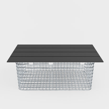 Banco de jardín 102 x 45 x 52 cm MW 5 x 5 cm galvanizado en caliente, con tablero reciclado en antracita