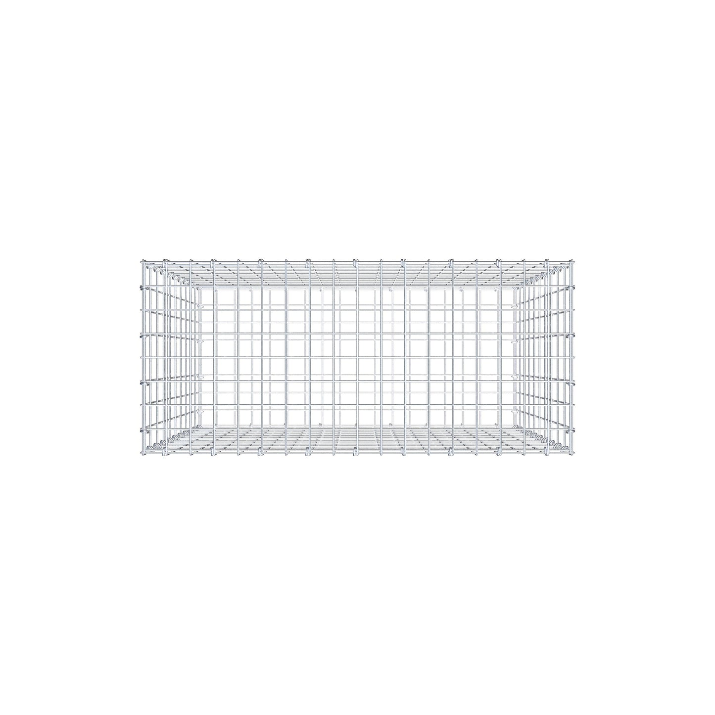 Gabbione 100 cm x 90 cm x 40 cm (L x H x P), maglia 5 cm x 10 cm, anello a C