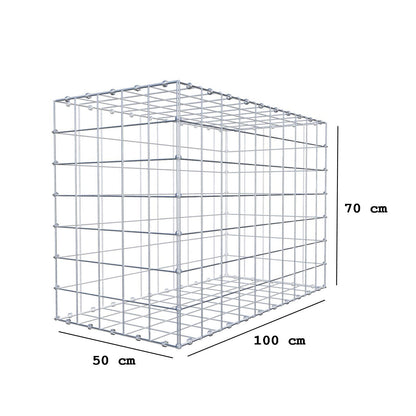 Schanskorf 100 cm x 70 cm x 50 cm (L x H x D), maaswijdte 10 x 10 cm, spiraalring