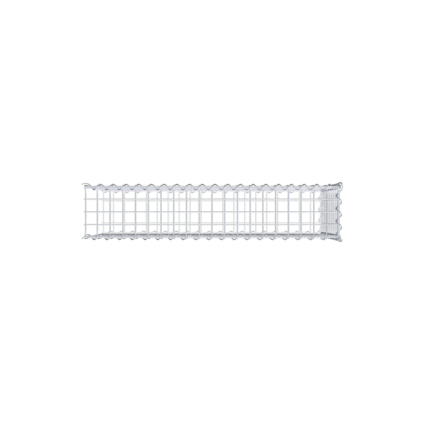 Opvokset gabion type 2 100 cm x 50 cm x 20 cm (L x H x D), maskestørrelse 5 cm x 5 cm, spiral