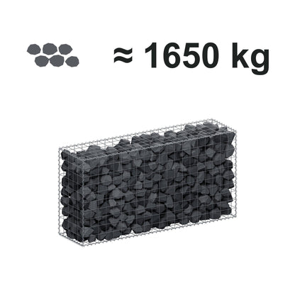 Gabion 200 cm x 100 cm x 50 cm (L x H x P), mailles 10 cm x 10 cm, spirale