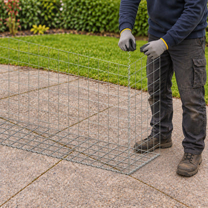 Gabion 200 cm x 100 cm x 50 cm (L x H x P), mailles 10 cm x 10 cm, spirale