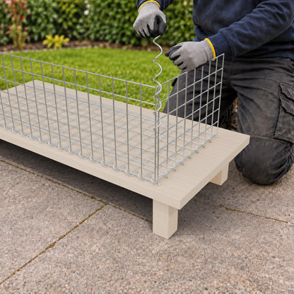 Schanskorf 100 cm x 30 cm x 40 cm (L x H x D), maaswijdte 5 cm x 5 cm, spiraalvormig