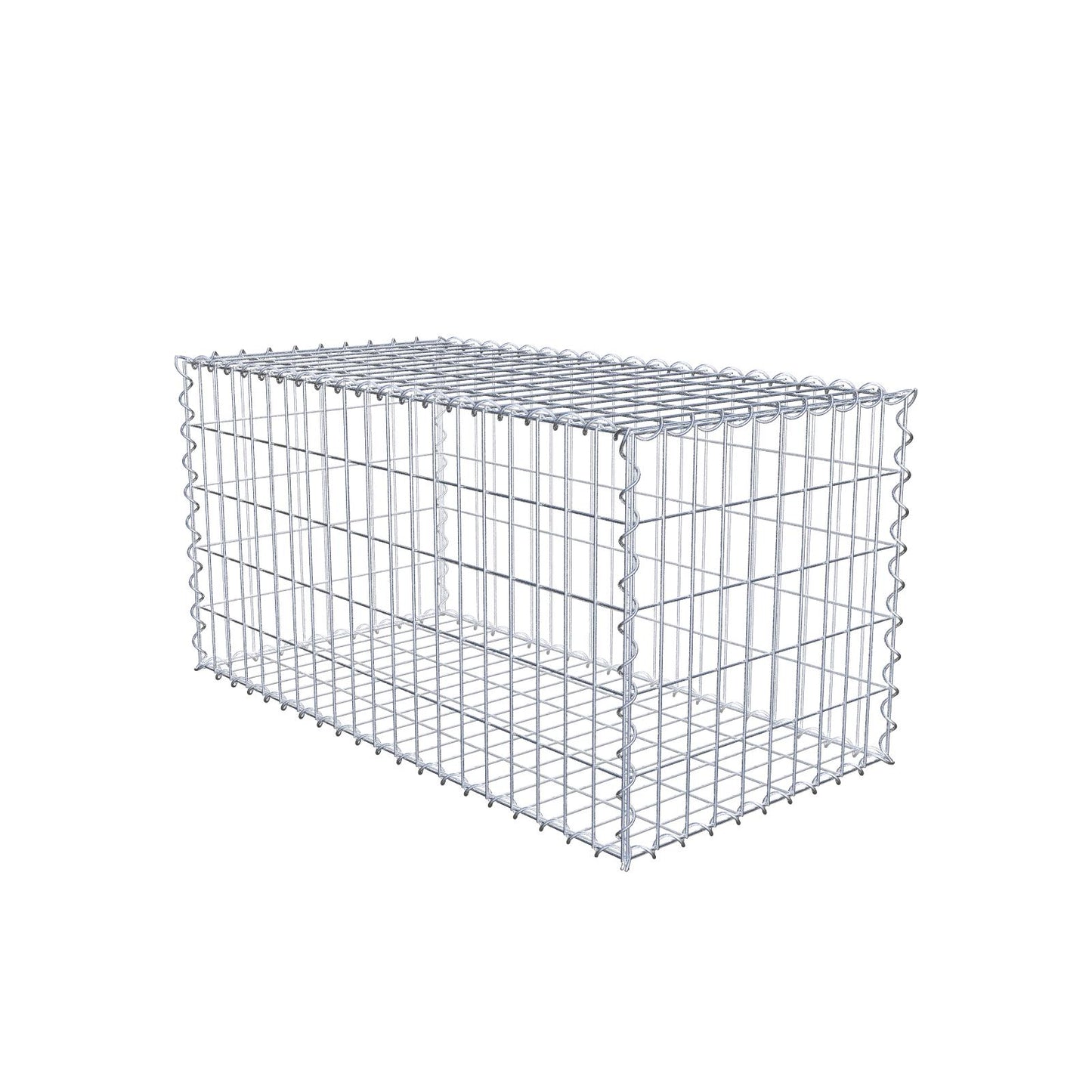 Set of 2 gabions 100 cm x 50 cm x 50 cm (L x H x D), mesh size 5 x 10 cm, spiral