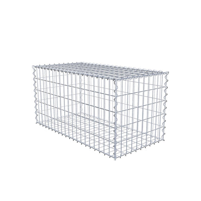 Set of 2 gabions 100 cm x 50 cm x 50 cm (L x H x D), mesh size 5 x 10 cm, spiral