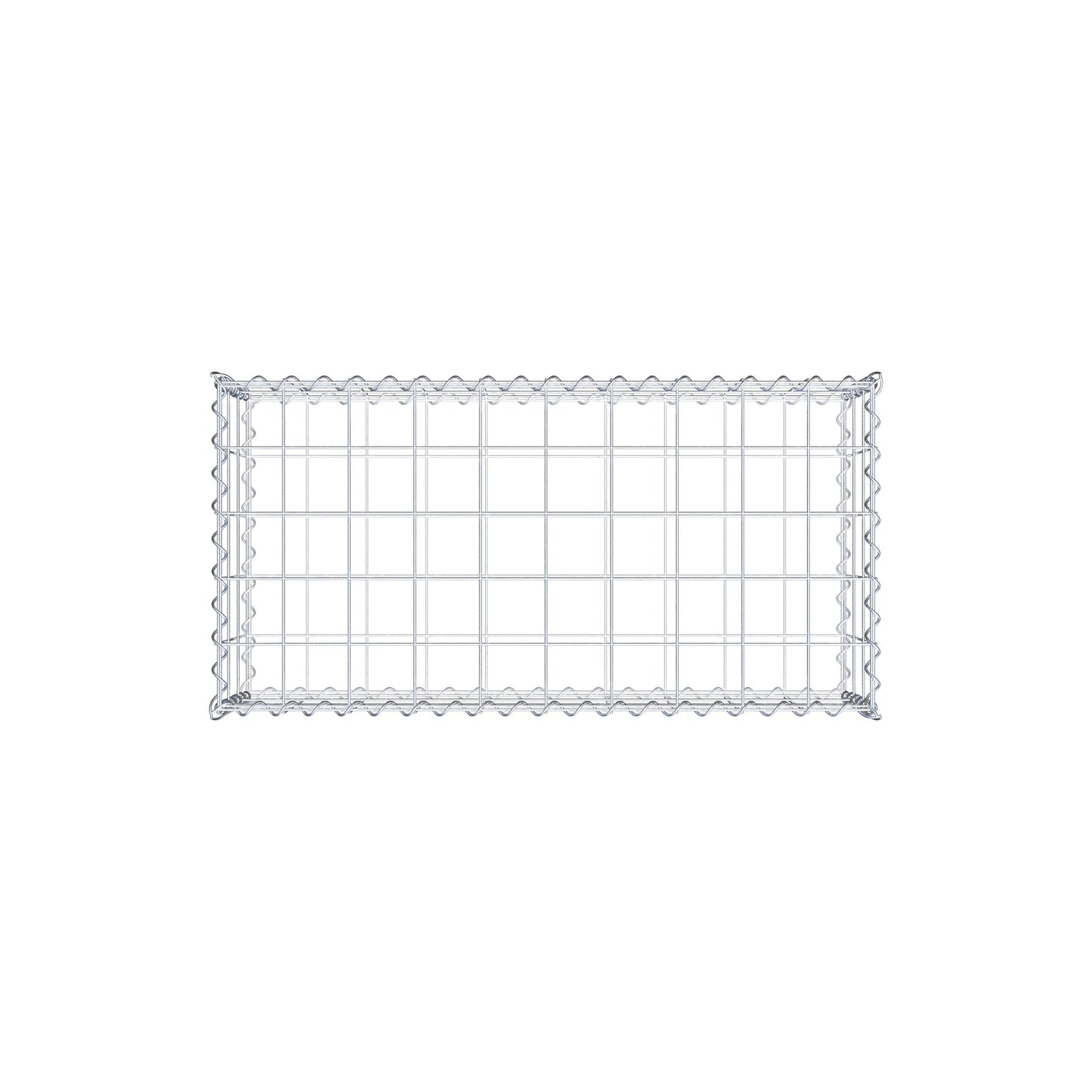 Schanskorf 100 cm x 30 cm x 50 cm (L x H x D), maaswijdte 10 cm x 10 cm, spiraalvormig