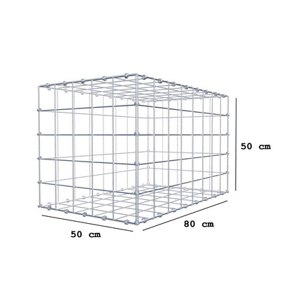 Gabione 80 cm x 50 cm x 50 cm (L x H x T), Maschenweite 10 x 10 cm, Spiralring