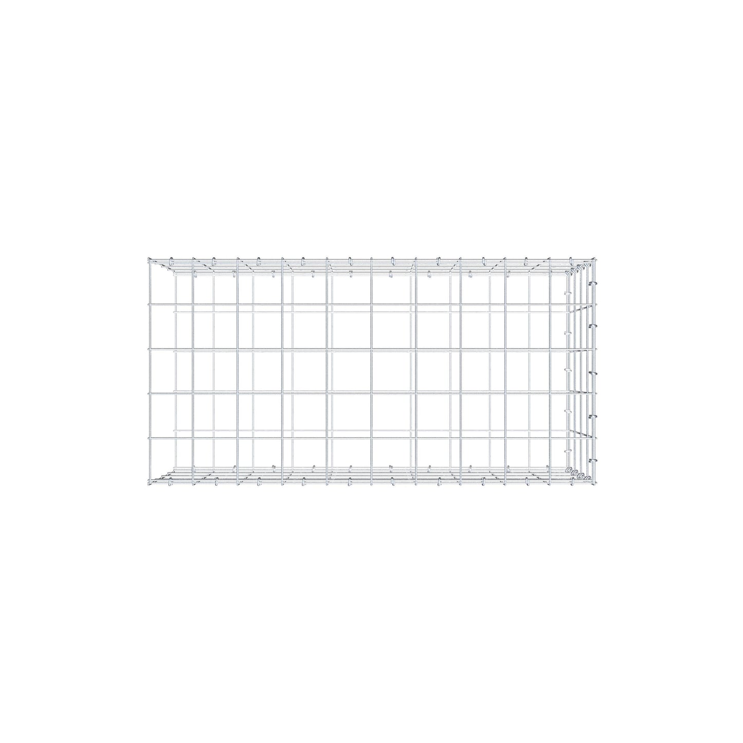 Type 2 oplegkorf 100 cm x 40 cm x 50 cm (L x H x D), maaswijdte 10 cm x 10 cm, C-ring